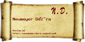 Neumeyer Dóra névjegykártya